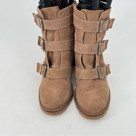 Crown Vintage Asisa Suede Leather Ankle Boots Size 8.5 Tan - Picture 3 of 8